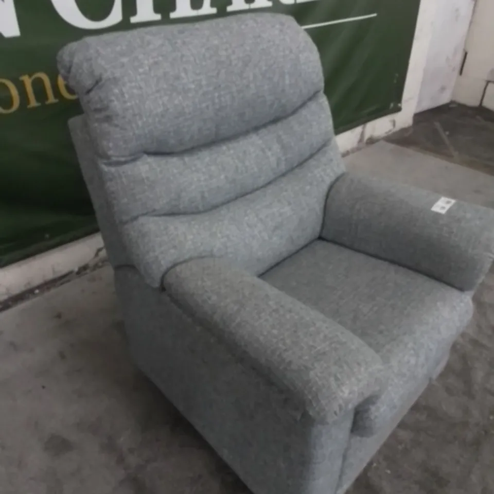 DESIGNER G PLAN MADE MALVERN AROLA SKY FABRIC ELECTRIC RECLINING ARM CHAIR