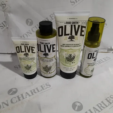 KORRES 4 PIECE PURE GREEK OLIVE COMPLETE BODYCARE COLLECTION