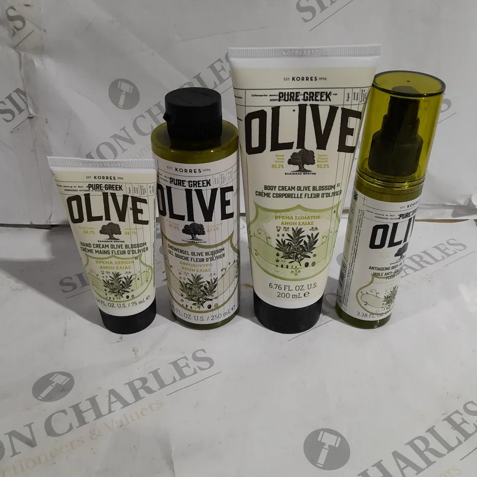 KORRES 4 PIECE PURE GREEK OLIVE COMPLETE BODYCARE COLLECTION