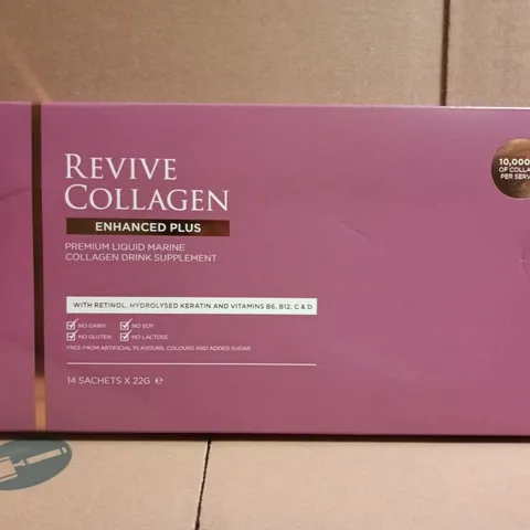 REVIVE COLLAGEN ENHANCED PLUS PREMIUM LIQUID MARINE COLLAGEN DRINK SUPPLEMENT – 14 SACHETS X 22G