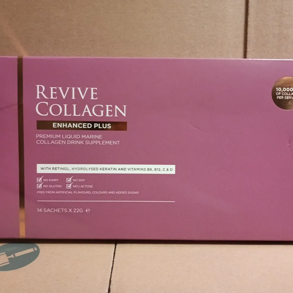 REVIVE COLLAGEN ENHANCED PLUS PREMIUM LIQUID MARINE COLLAGEN DRINK SUPPLEMENT – 14 SACHETS X 22G