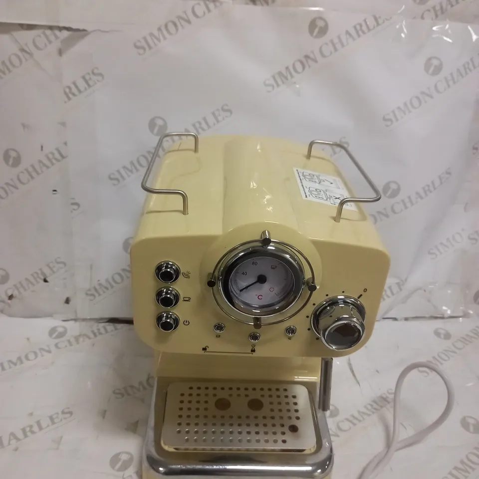 SWAN RETRO PUMP ESPRESSO COFFEE MACHINE - CREAM