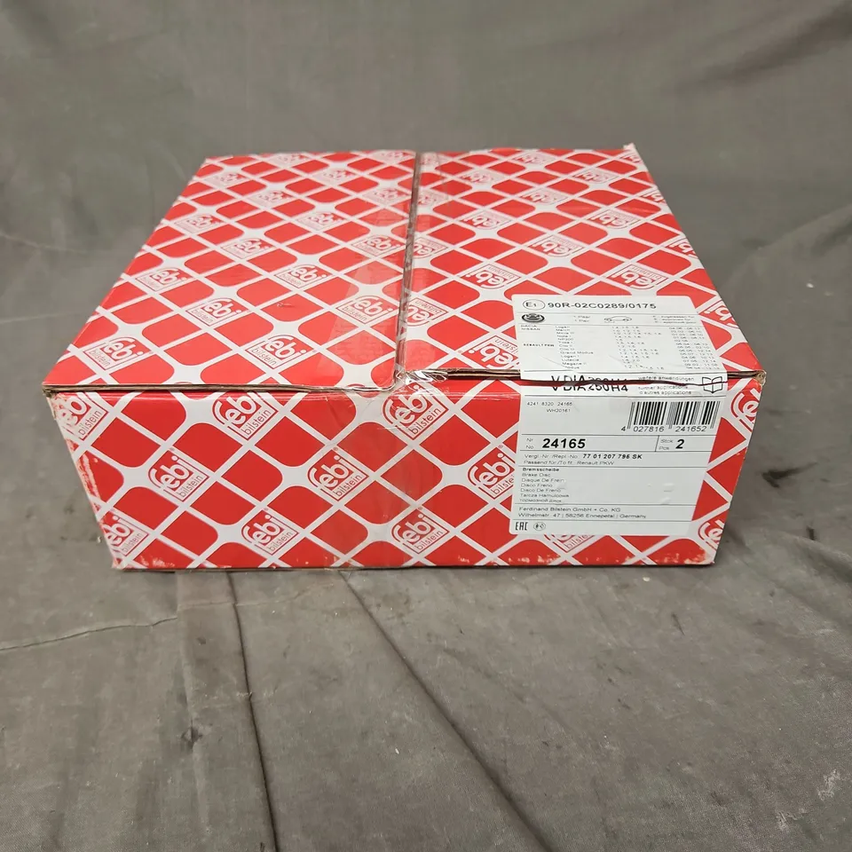 BOXED FEBI BILSTEIN PAIR OF BRAKE DISCS 24165 TO FIT RENAULT - COLLECTION ONLY