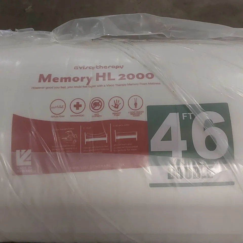 QUALITY BAGGED AND ROLLED VISCO THERAPY 4'6" MEMORY HL 2000 MATTRESS