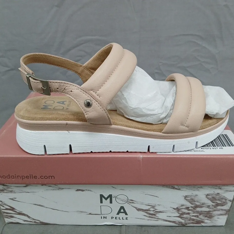 MODA IN PELLE ADRIENNE LEATHER PADDED DOUBLE BAND SANDALS – UK 6 (EU 39)