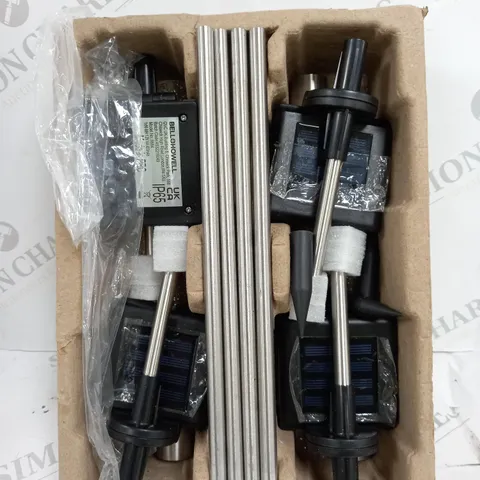 BOXED BELL & HOWELL GLIMMER STICKS SET OF 4 SOLAR PATHWAY LIGHTS