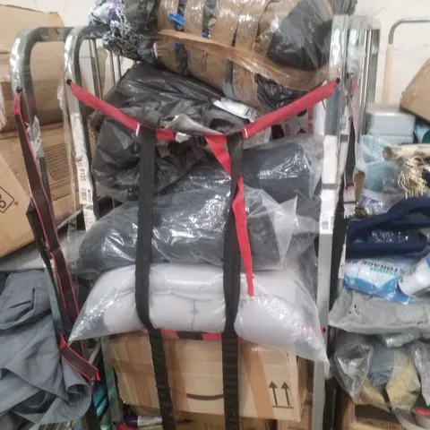 CAGE CONTAINING ASSORTED PRODUCTS INCLUDING STEAM MOP, CUSHIONS, EGG COOKER & CHRISTMAS BAUBLES