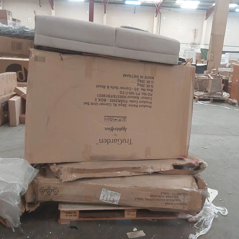 PALLET CONTAINING ASSORTED DESIGNER GARDEN FURNITURE PARTS