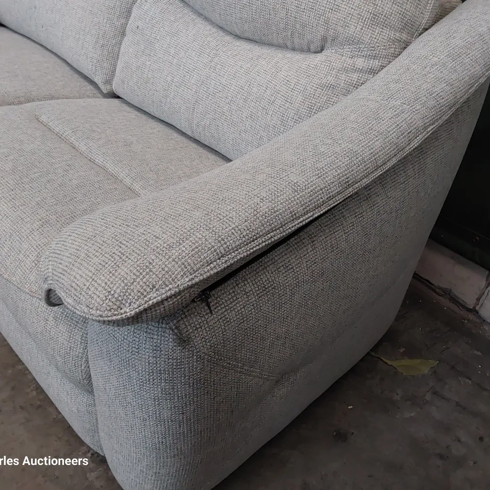 QUALITY BRITISH DESIGNER G PLAN JACKSON THREE SEATER SOFA ROCHE CLOUD FABRIC 