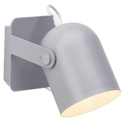 BOXED BRILLIANT YAN 1 LIGHT  WALL SPOTLIGHT SWING  ARM, GREY 29CM H X 12.5CM W X 23CM D