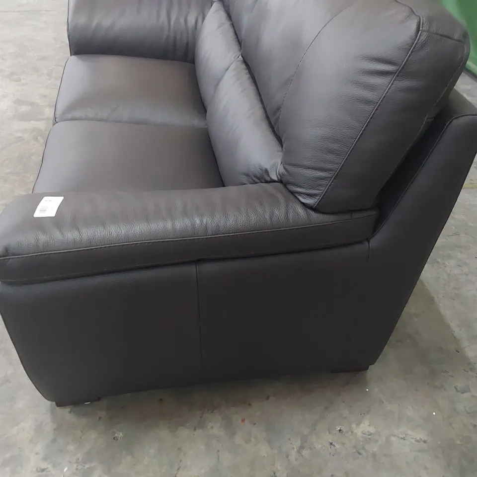 QUALITY ITALIAN DESIGNER VIRGILO POWER RECLINING TWO SEATER SOFA BROWN LEATHER