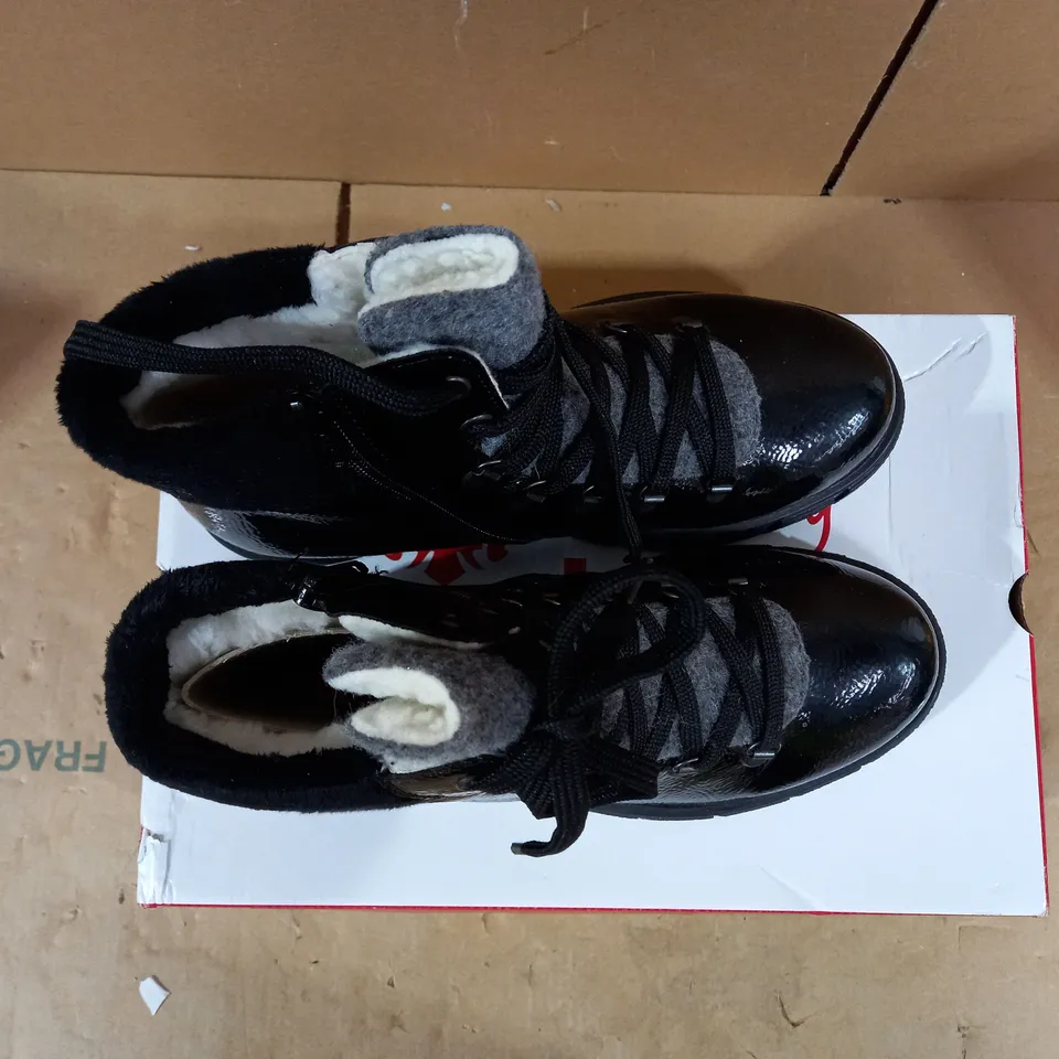 RIEKER BLACK/GREY HIKING BOOTS - UK SIZE 6.5