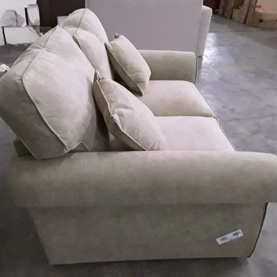 WILLIAMS HIGH BACK 2 SEATER SOFA - TAN FABRIC