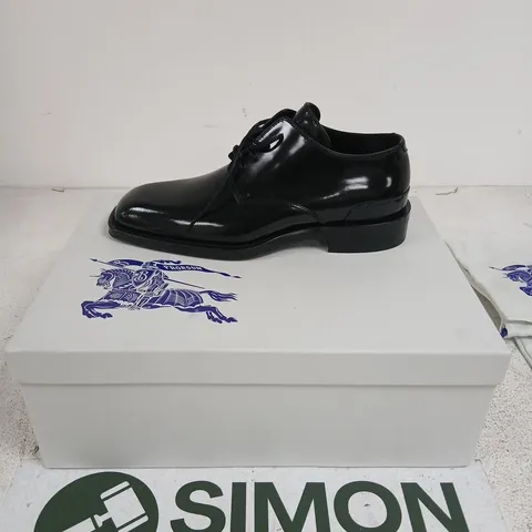 BURBERRY DERBY SHOES - BLACK LEATHER, UK 5 (EU 39)