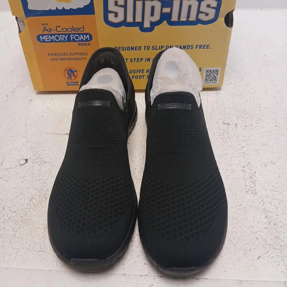 SKECHERS SLIP-INS MEMORY FOAM SHOES – BLACK, UK 5