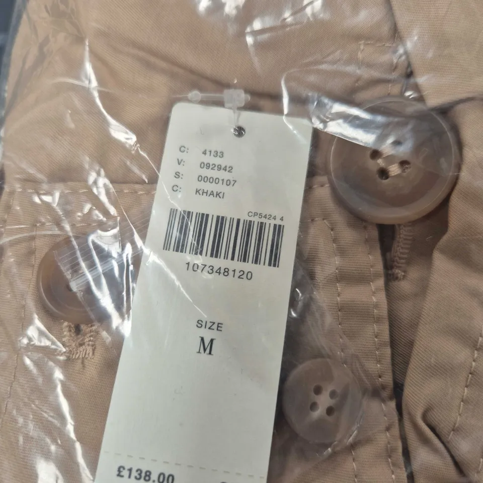 ANTHROPOLOGIE KHAKI COAT, SIZE M