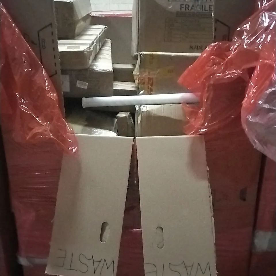 PALLET OF HOUSEHOLD ITEMS TO INCLUDE ERGONOMIC MESH CHAIR, DRESSER, LITTER BOX,BALANCE BIKE AND OTHER ASSORTED ITEMS...