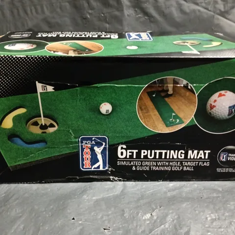 PGA TOUR 6FT PUTTING MAT – GREEN PRACTICE GOLF MAT