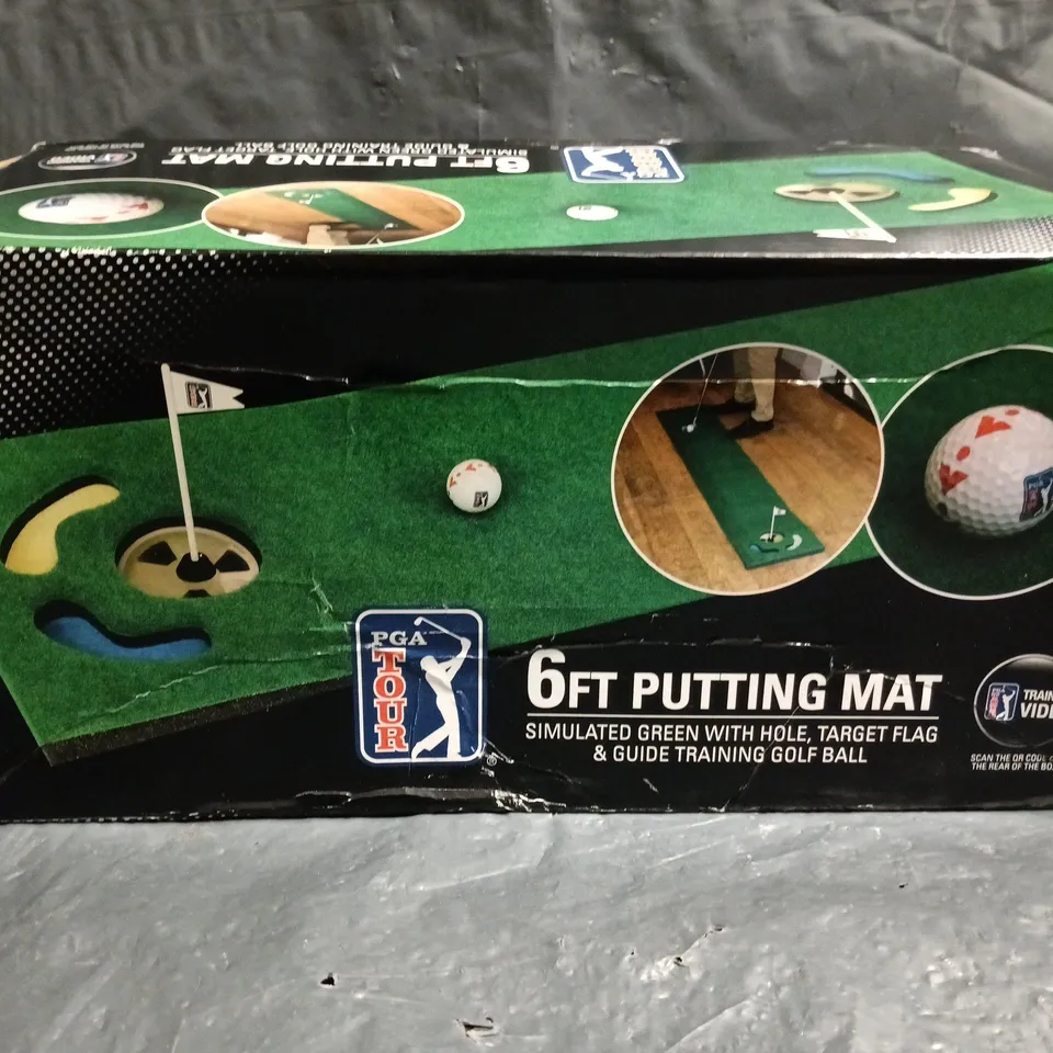 PGA TOUR 6FT PUTTING MAT – GREEN PRACTICE GOLF MAT