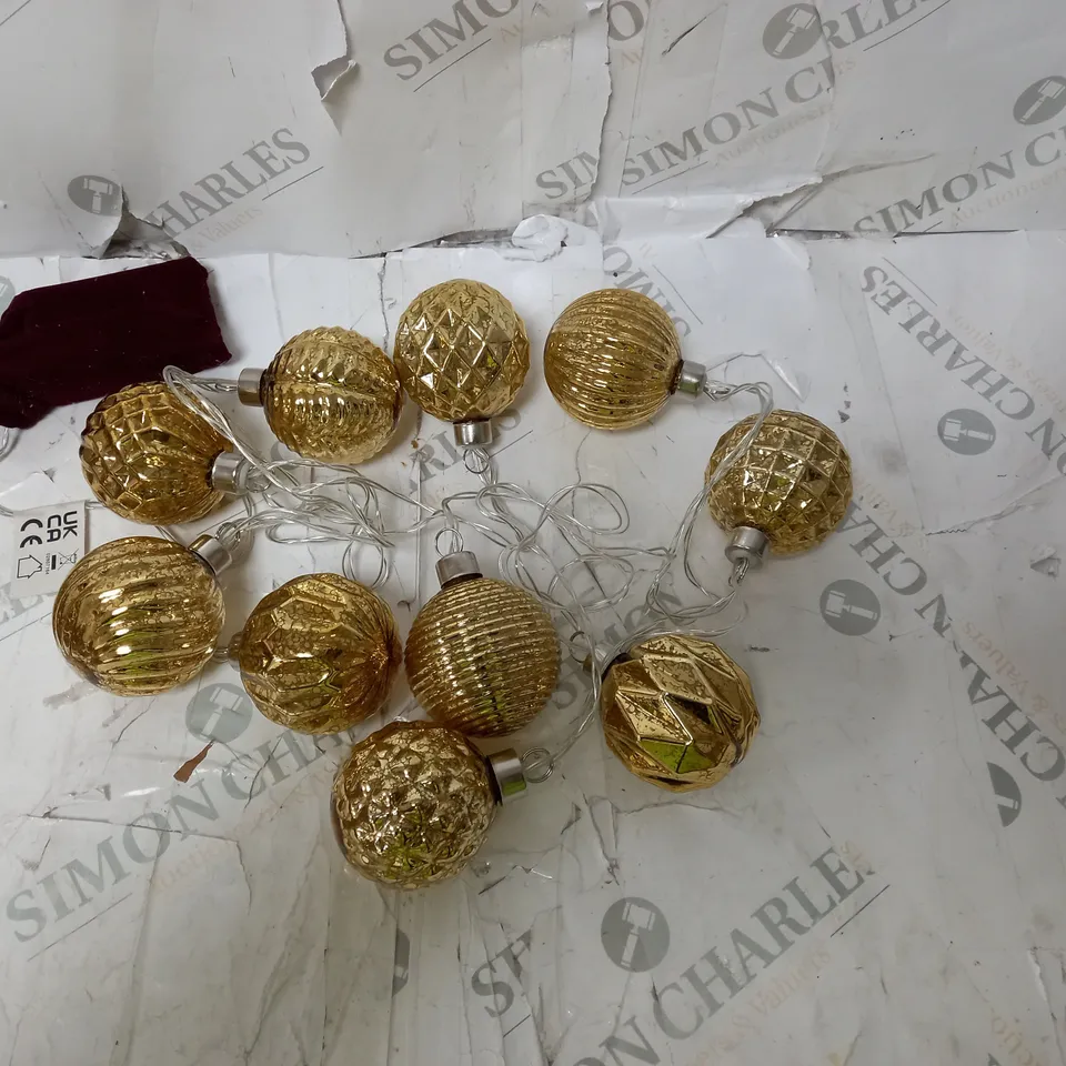 BOXED ALISON CORK MERCURY GLASS BAUBLE 10 SET
