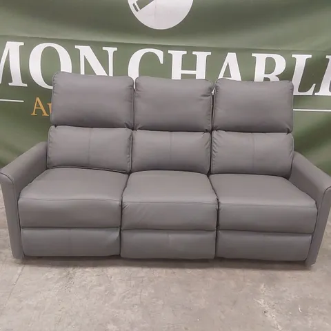 QUALITY DESIGNER 3 SEATER FAUX LEATHER MANUAL RECLINER SOFA
