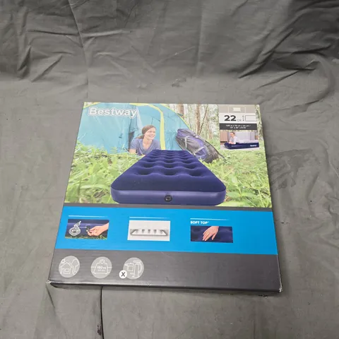BESTWAY INFLATABLE CAMPING AIR MATTRESS – 22 CM RAISED BED, 1.85M X 0.76M X 0.22M