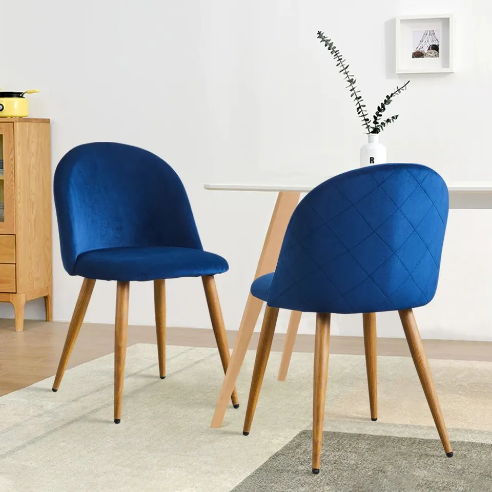 BOXED SET OF TWO SHILOH BLUE DINING CHAIRS
