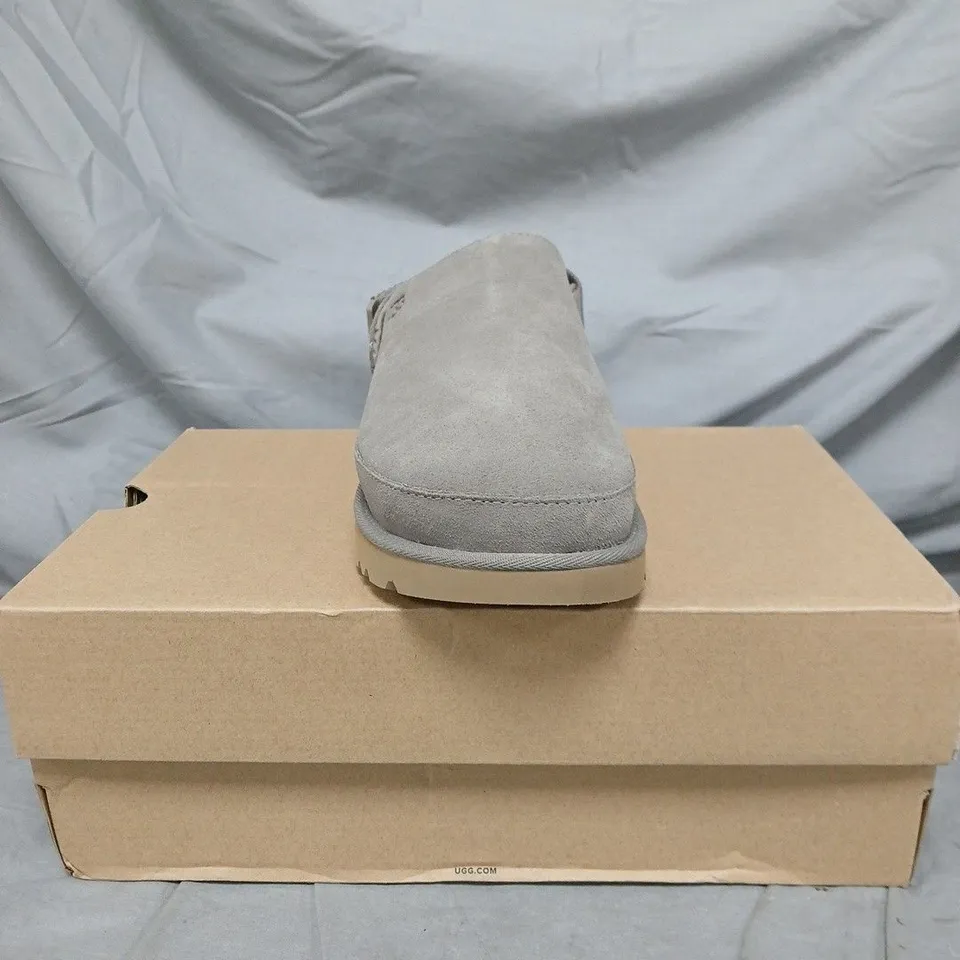 UGG GREY SUEDE SHOES WITH BACK STRAP – SIZE 6