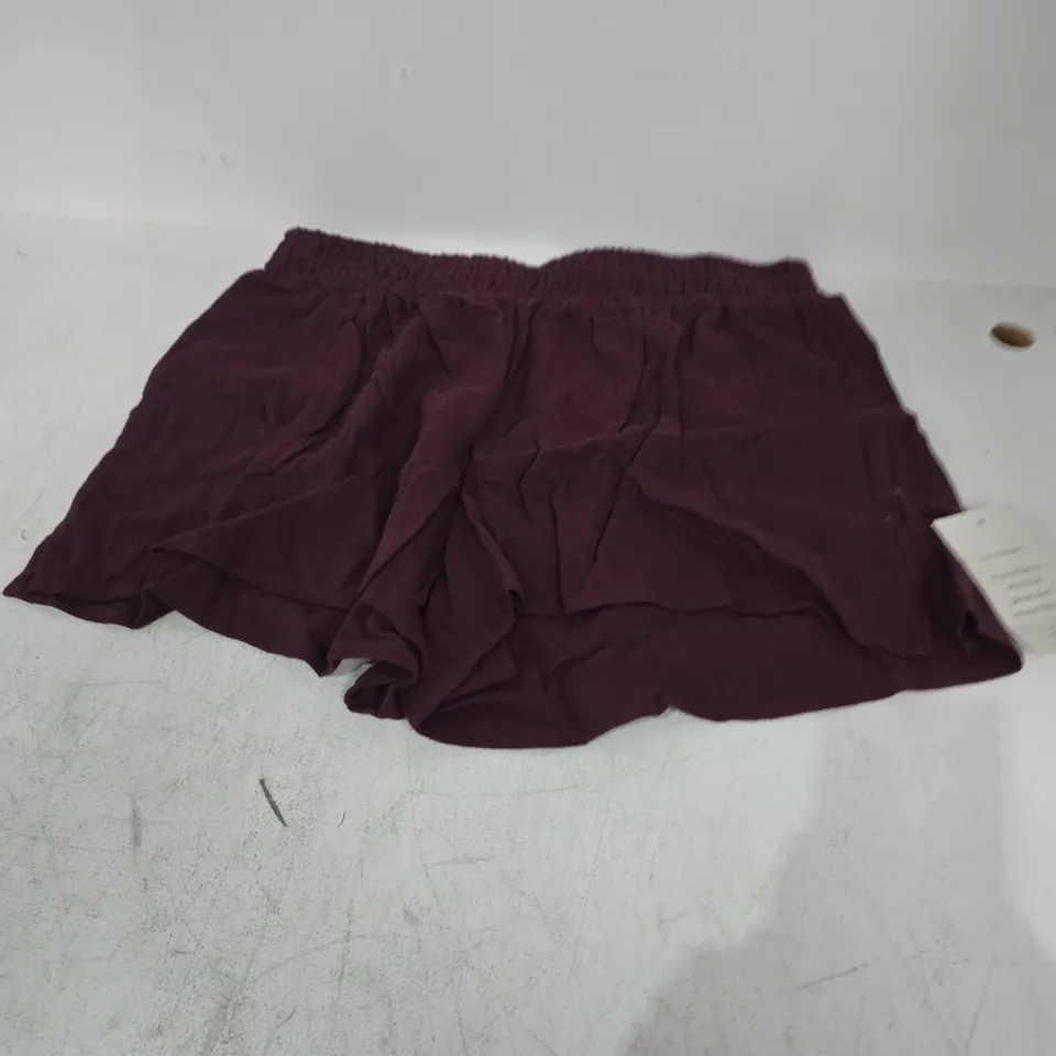 NOBODY'S CHILD PURPLE SHORTS – ELASTICATED WAIST, UK 16 (EU 44) USA 12
