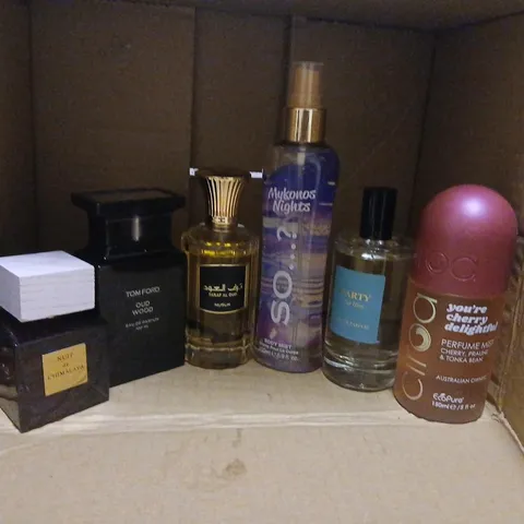 APPROXIMATELY 10 ASSORTED UNBOXED FRAGRANCES TO INCLUDE; SO...., PARTY FOR HIM, TOM FORD, NUSUK AND RITUALS...