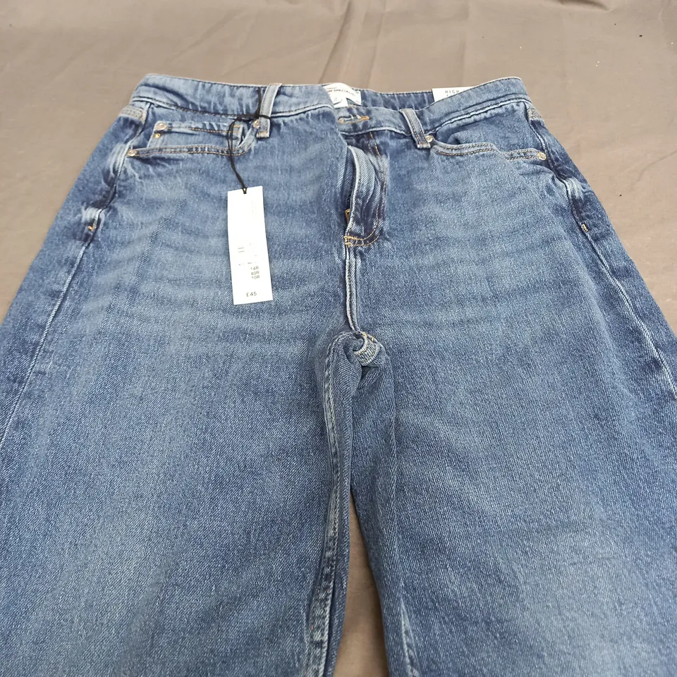 RIVER ISLAND HIGH RISE STRAIGHT DENIM JEANS - 14R