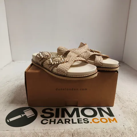 DUNE LONDON WOVEN LEATHER SANDALS WITH DIAMANTΓ STRAPS β UK 7 (EU 40)