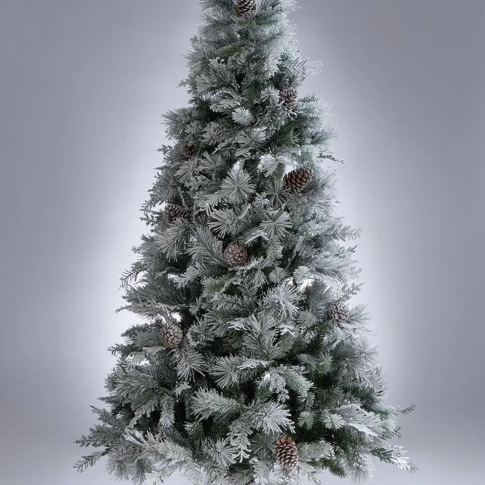 BOXED 7FT DENVER FLOCKED PRE LIT CHRISTMAS TREE - COLLECTION ONLY  RRP £199.99