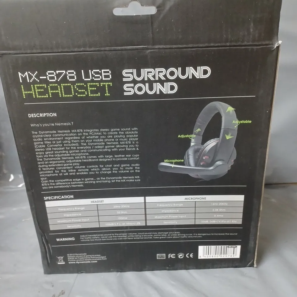DYNAMODE MX-878 USB HEADSET WITH SURROUND SOUND