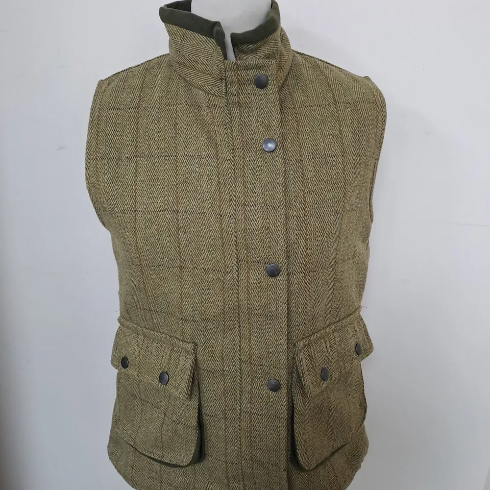 GREEN BELT TWEED BODY WARMER SIZE 8