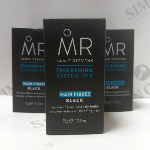 BOX OF 3 X 15G MR. JAMIE STEVENS THICKENING SYSTEM - PPX BLACK HAIR FIBRES