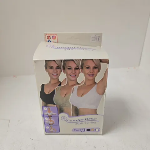 BOXED COMFORTISSE PUSH UP BRA 3 PACK - XL