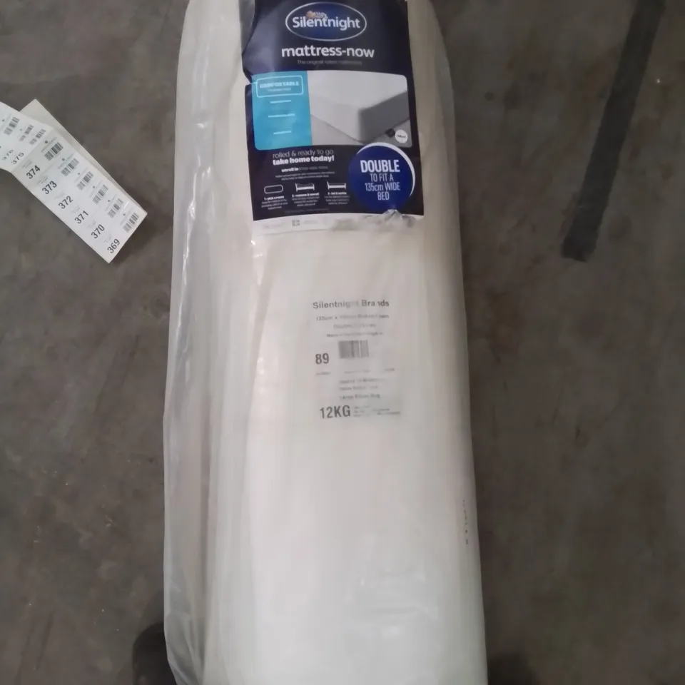 QUALITY BAGGED AND ROLLED SILENTNIGHT DOUBLE FOAM MATTRESS 