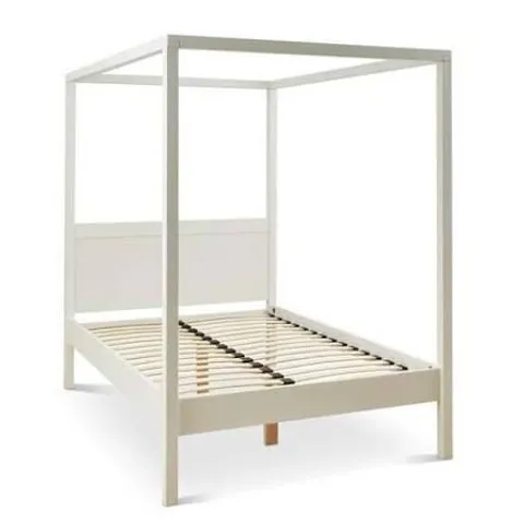 BOXED LYNTON 4 POSTER CANOPY SUPERKING BED FRAME - WHITE (2 BOXES)