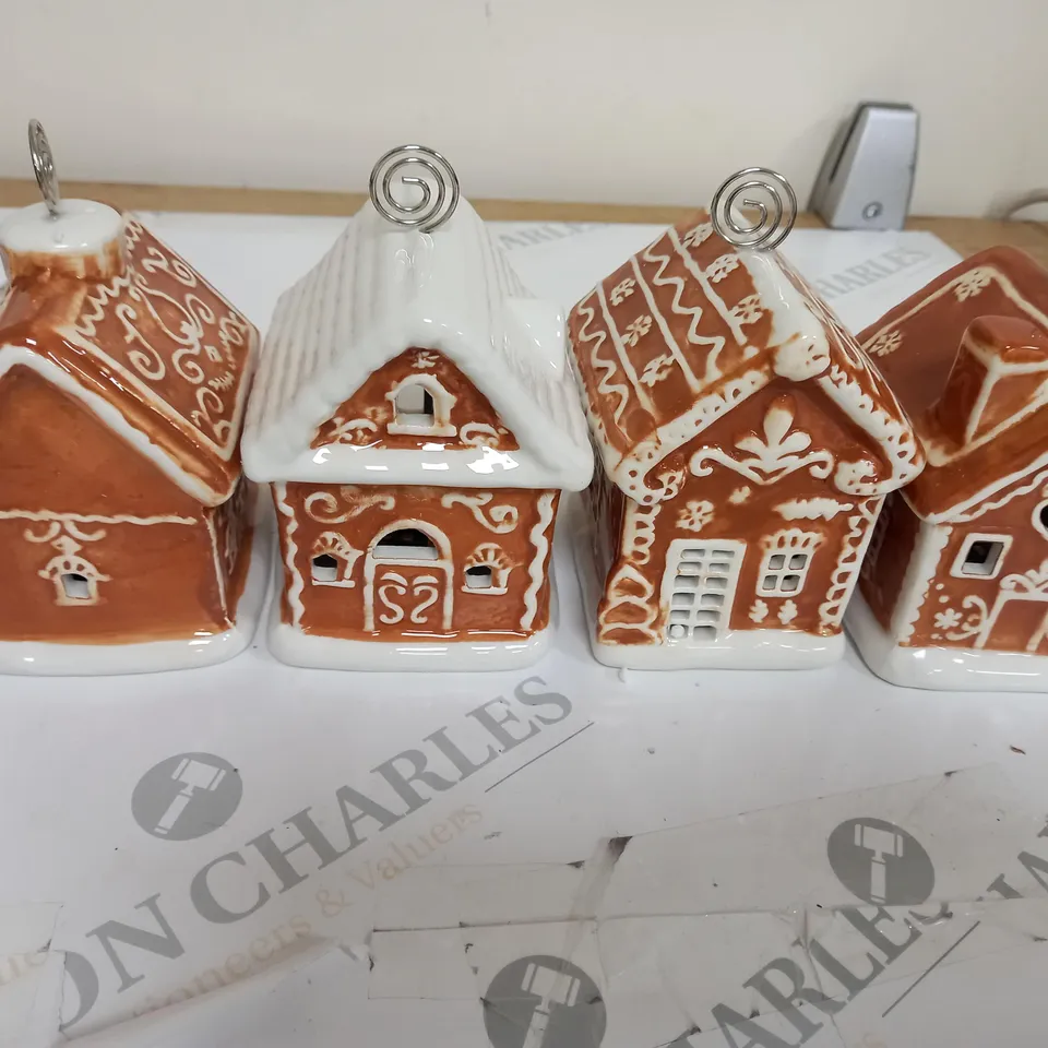 SET OF 4 PRELIT GINGER BREAD HOUSES