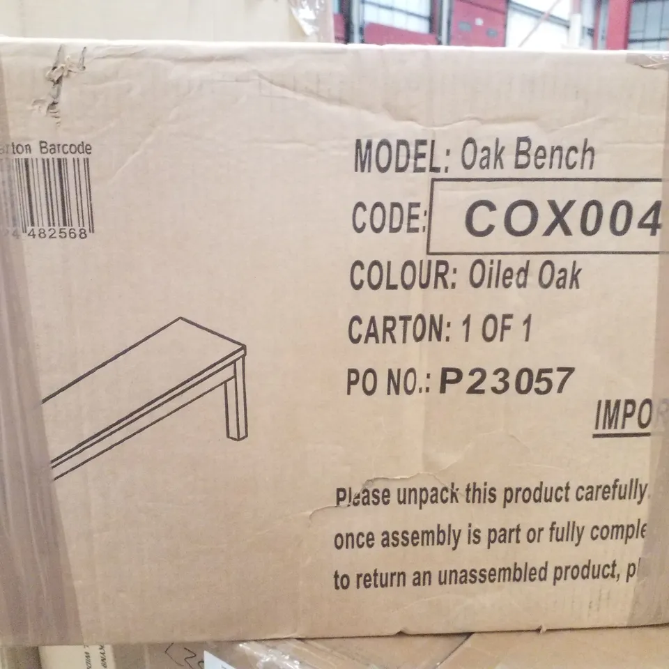 BOXED OAK BENCH - OILED OAK