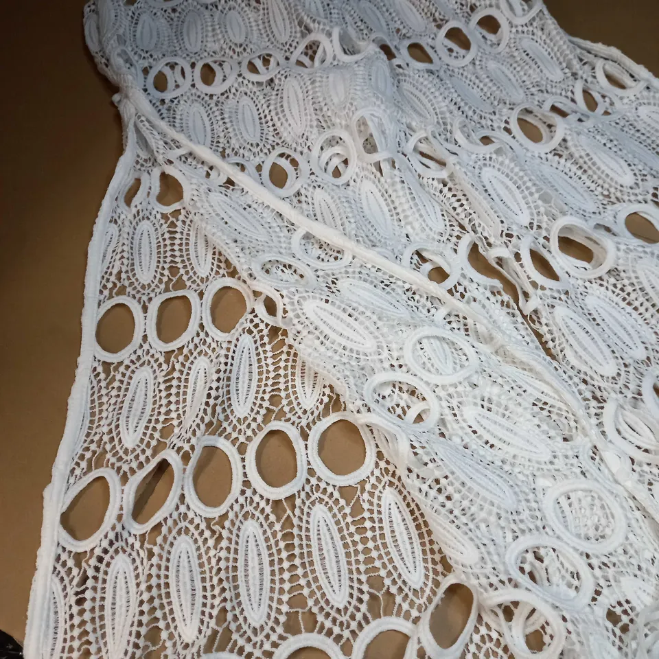 RIVER ISLAND WHITE LACE INSPIRED BEACH TROUSERS - MEDIUM