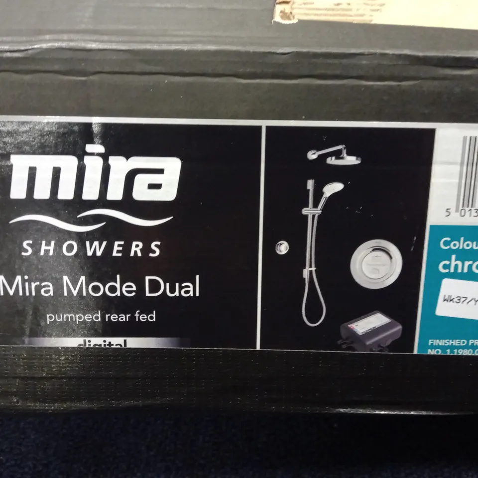BOXED MIRA SHOWERS NIRA MODE DUAL PUMPED REAR FED SHOWER IN CHROME