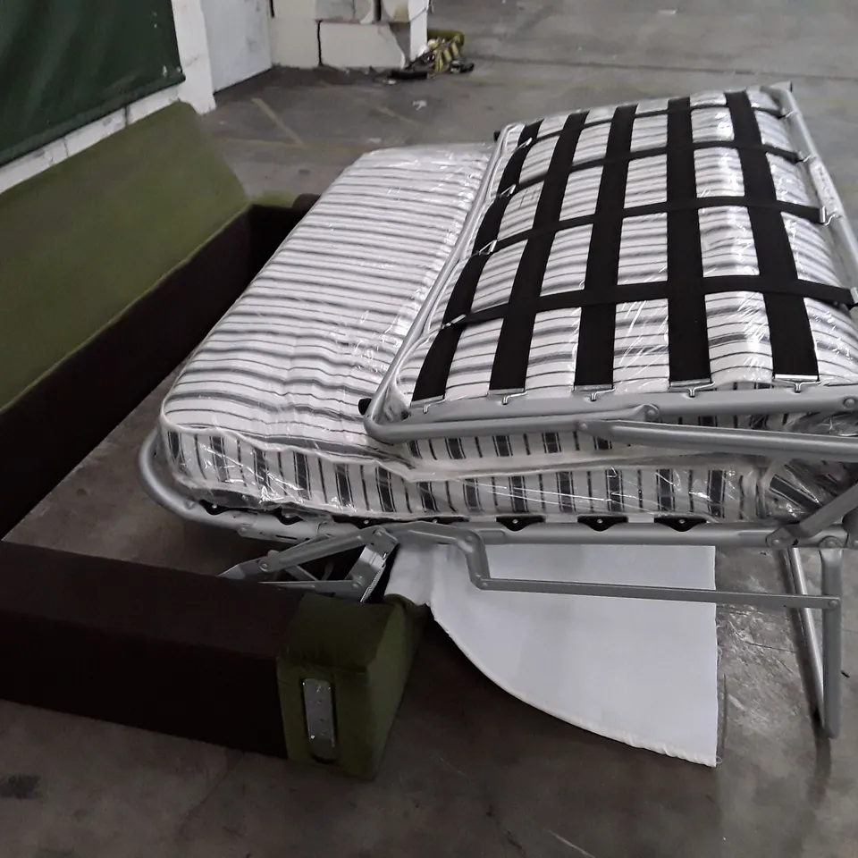 QUALITY DESIGNER SOFA BED BASE - GREEN FABRIC 