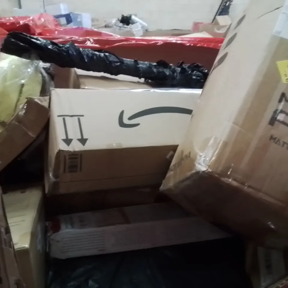 PALLET OF ASSORTED HOUSEHOLD GOODS AND PRODUCTS TO INCLUDE;MATTRESS,RETRACTABLE SAFETY GATE,AIR COOLER
