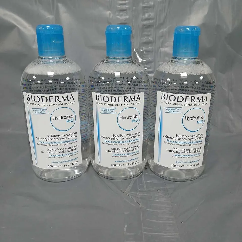 BIODERMA X3 HYDRABIO H20 MOISTURISING MAKEUP REMOVING MICELLE SOLUTION 500ML - COLLECTION ONLY
