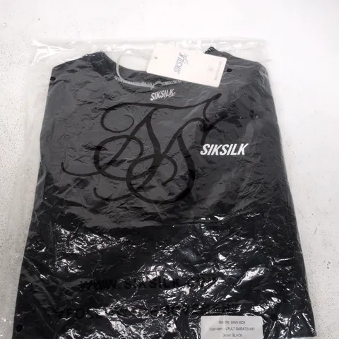 SIKSILK VAULT SWEATSHIRT – BLACK, UK 8 (XS)