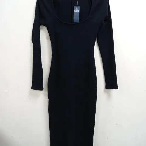 HOLLISTER RIBBED BODYCON DRESS IN BLACK - XS