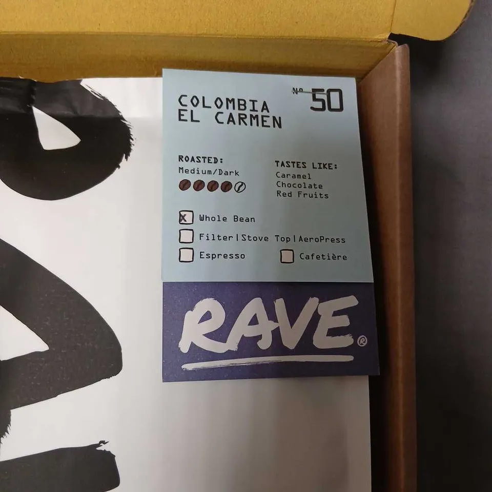 RAVE COFFEE BEANS – 3 X 250G ASSORTED BLENDS (SIGNATURE BLEND, THE ITALIAN JOB BLEND, COLOMBIA EL CARMEN)