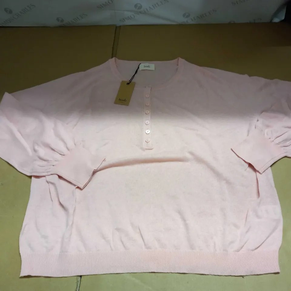 HUSH KINSLEY HENLEY JUMPER SIZE L